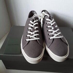All Saints Theo Men's Sneaker size 10M Low Top Charcoal Gray
